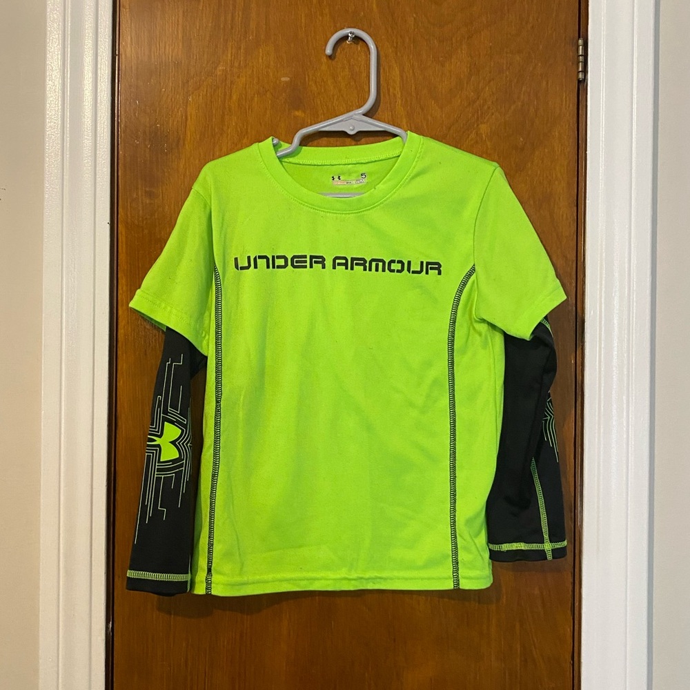 Under Armour boys long sleeve neon shirt